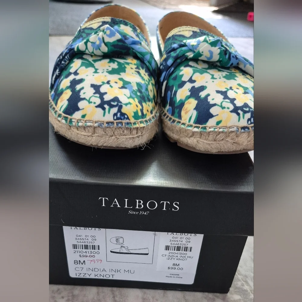 Talbots Floral Loafers - Blue and Yellow - Picture 5 of 5